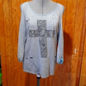 Daytrip shoulder 3/4 sleeve tee